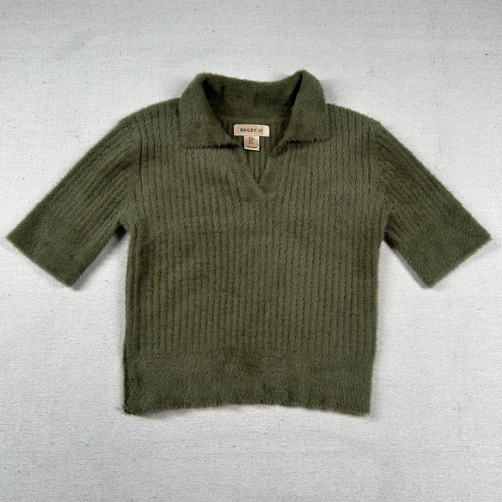 Anthropologie Olive Green Crop Top